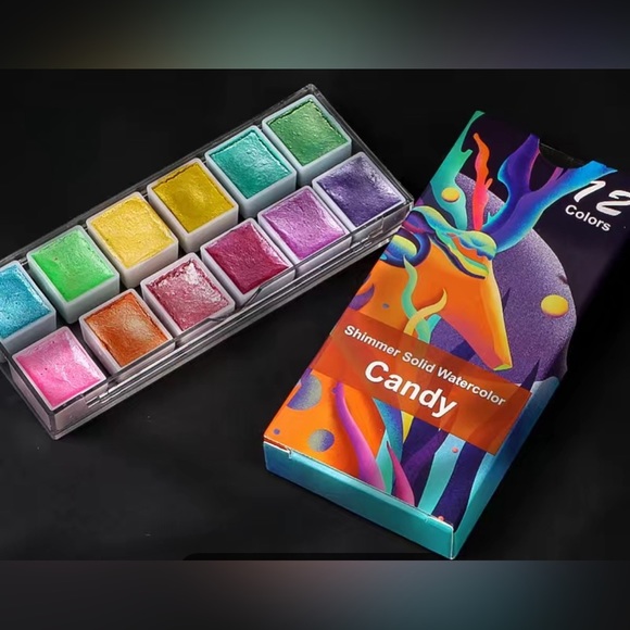 Travel Watercolor Painting Set - 42 Color Fan, Portable Brushes, Carrying Case - Picture 11 of 14